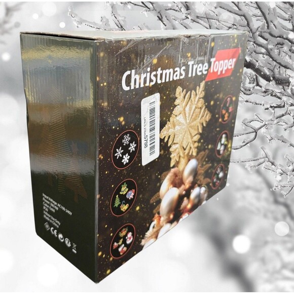 LED Christmas Tree Topper Projector Star Christmas Tree 6 pattern plates Gold - Picture 4 of 6